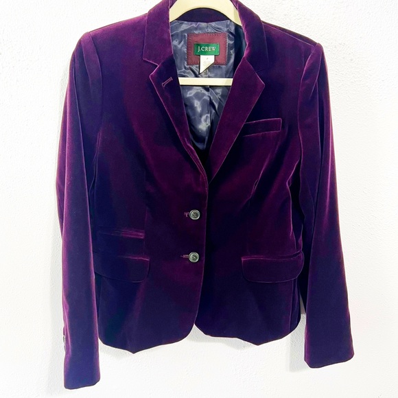 J. Crew Jackets & Blazers - J. Crew purple velvet lined blazer size 8